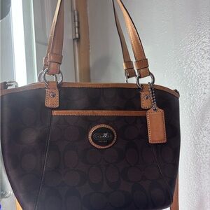 Coach Black and Tan Shoulder Bag